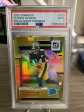 2022 Donruss PRESS PROOF PREMIUM RC GEORGE PICKENS STEELERS PSA 9 Gold Rookie