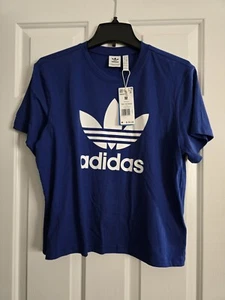 Adidas women Adicolor Trefoil Boxy Tee Semi Lucid Blue Medium  - Picture 1 of 6