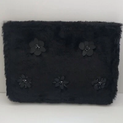 Bolso clutch grande Kate Spade New York Neve negro de piel de oveja y cuentas nuevo con etiquetas Foto 1 de 4