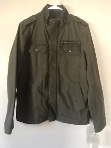LEVI'S MENS MILITARY JACKET OLIVE GREEN MEDIUM COTTON COAT NEW WITH TAGS - Picture 1 of 13