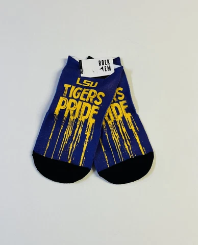 LSU Tigers Socks Ankle Length Large Size Mens 10-13 Shoe NEW Purple Cover