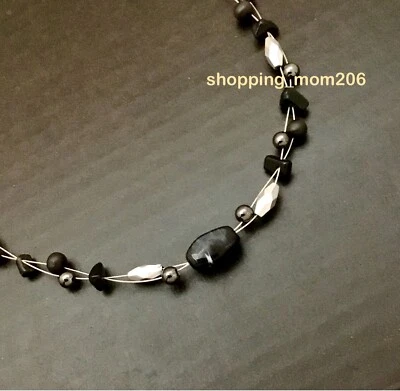 Fregona genuina Lia Sophia "Flicker", madera con cuentas de vidrio y resina 16-19" - difícil de encontrar Foto 1 de 3