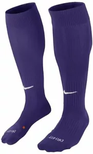 Nike Classic Cushioned OTC Soccer Socks SMALL (YOUTH 4-6) Purple White SX545 - Picture 1 of 1