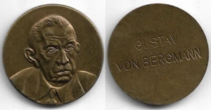 Medaille berühmte Ärzte Gustav von Bergmann Messing 30 mm - Picture 1 of 1