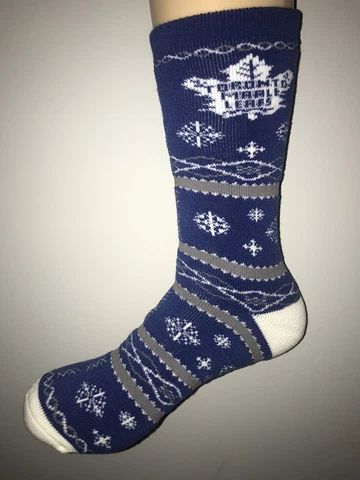 TORONTO MAPLE LEAFS NHL HOCKEY JERSEY LOGO SNOW WINTER CREW LENGTH SOCKS LARGE Cover