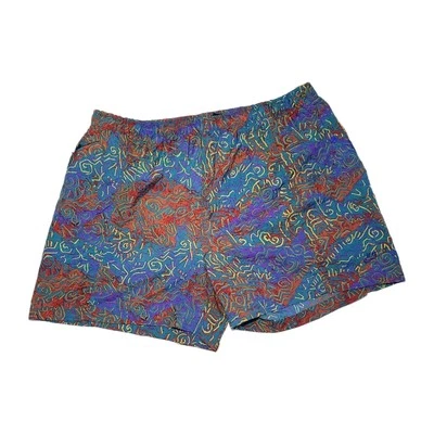 Bañador Pantalones Cortos Nike Vintage Años 90 XL Arte Abstracto Geométrico Estampado Completo AOP Foto 1 de 4