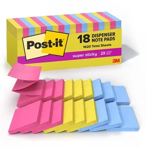 Post-it Super Sticky Pop-up Notes 3" x 3" Summer Joy Collection 90 Sheets/Pad - Picture 1 of 9