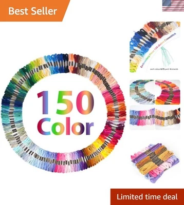 Rainbow Embroidery Floss 150 Colors Cross Stitch Threads Bracelet Yarn Craft - Image 1 of 4