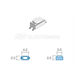 10 x Tact Switchs SMD 2.3 x 4.2mm, altezza totale 2.5mm TSW035 (10 pezzi) - Picture 1 of 1
