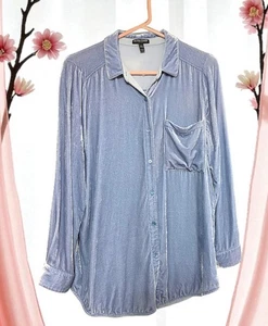 Eileen Fisher Samthemd mit klassischem Kragen Blau Damen Petite L - Bild 1 von 4