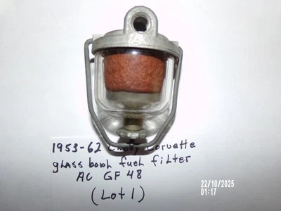 Filtro de combustible Chevy Corvette 1953-62 tazón de vidrio.  AC GF-48 Foto 1 de 3