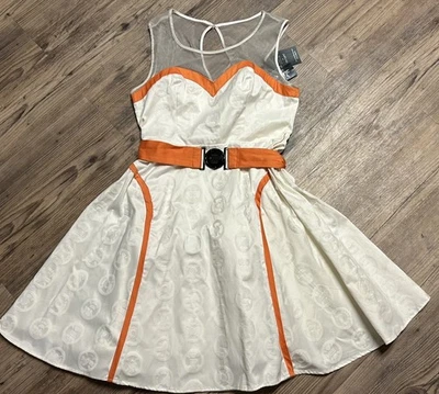 Her Universe Star Wars BB-8 Mujer Vestido Grande Blanco Naranja Disfraz Juegos con disfraces Nuevo con Etiquetas  Foto 1 de 4