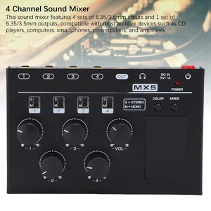 Stereo -Mono -Mixer 6 35/3 5 Mm Jack 4 Channel Sound Mixer Für PC -CD -Player - Bild 1 von 24