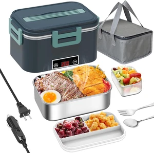 Electric Lunch Box Food Heater for Adults, 80W Heated Lunch Box with Digital Tem - Picture 1 of 7