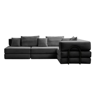 L-Shaped Upholstered Sectional Sofa, Sleeper Sofa Bed Oversized Couch Chaise Set - Image 1 of 4