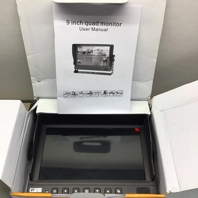 Veise 9" Wide Screen TFT-LCD Quad Rear View Camera Color Monitor For RV Truck  - Image 1 of 4