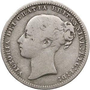 1876 Scellino Vittoria Moneta Argento GB (MO4101-) - Foto 1 di 2
