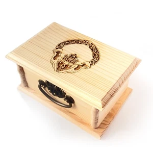 Irish Claddagh Latched Wooden Box, Engraved Personalization, Trinket Box - Picture 1 of 9