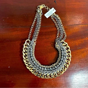 Chico's Gold Silver Chain Necklace Chunky Mixed Metals NWT $69.50 Maximalist - Picture 1 of 10