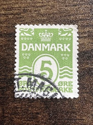 Sello real usado verde cinco minerales Dinamarca Dinamarca TKS1466* Foto 1 de 2