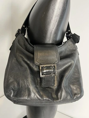 Banana Republic Black Pebble Soft Cow Leather Hobo Satchel Bag 2006 Purse - Image 1 of 4