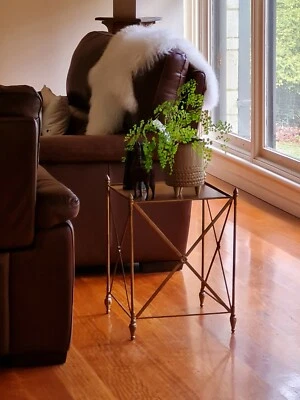 HAMPTON style classical SET OF 2   COFFEE SIDE TABLES ACCENT antique gold NEW  - image 1 of 4