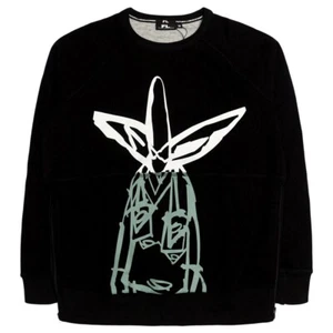 FUTURA LABORATORIES MEN POINTMAN SPLIT PANEL FRENCH TERRY CREW (BLACK) - Picture 1 of 3