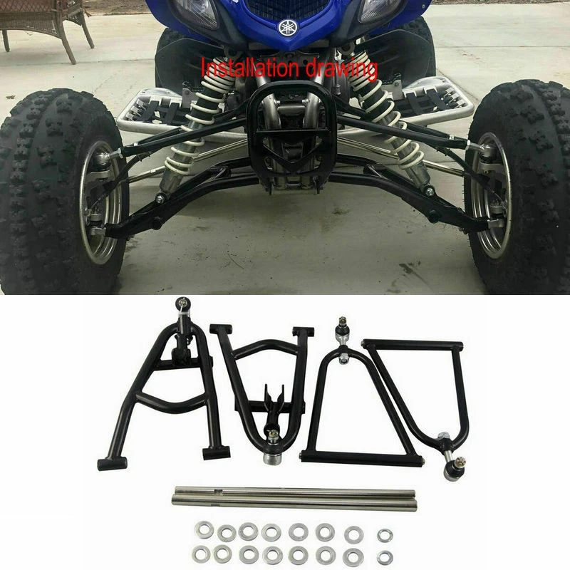 Für Yamaha Raptor YFM660R 660R A-Arms Set +5cm pro Seite mit Collar und Tie Rod - Bild 1 von 4