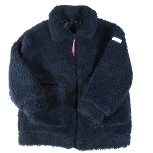 Tommy Hilfiger Faux Fur Sherpa Jacket Women's Size XS Navy Blue Long Sleeve - Picture 1 of 15