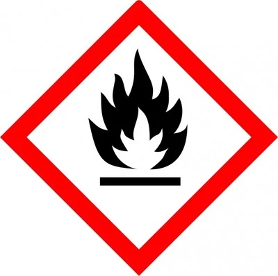 MARKENLOS GHS 02 Aufkleber entzündlich 30x30cm