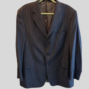 Lanificio F.lli Cerruti Super 110's Men's Jacket / Luxury Italian Wood Black 46R - Picture 1 of 17