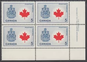 Canada - #429A Provincial Flowers & Coats-Of-Arms, Canada Plate Block - MNH - Picture 1 of 1