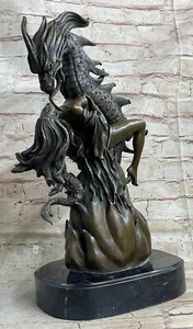 Princess and Dragon Andromeda Bronze Statue Sculpture Nude Figure Modern Art - Picture 1 of 10
