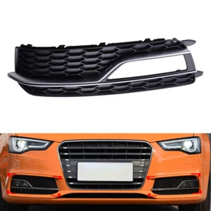 Black Left Side Fog Light Lamp Grille Cover Trim For AUDI S-Line S5 2013-2017 - Foto 1 di 7