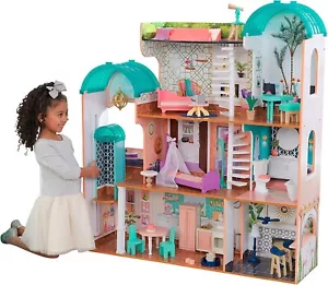 Kidkraft Camila 4-Level Wooden Mansion Dollhouse with Furniture & Accessories - Picture 1 of 20