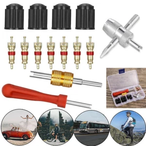 Tyre Valve Core Insert With Remover Tool Motorcycle Truck Car Bike 5/20pcs - Picture 1 of 12