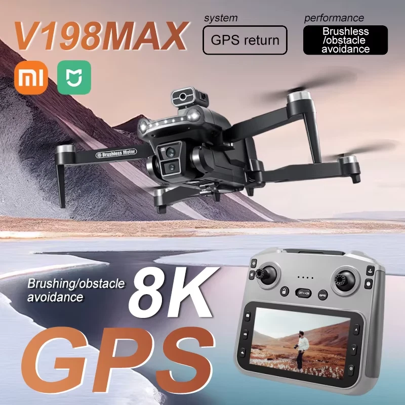 2025 Xiaomi V198MAX 8K FPV Drone | Brushless | Laser Obstacle Avoidance | 4K Min - Image 1 of 4