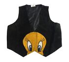 Vintage Tweety Bird Looney Tunes Suede Vest 90s Adult Sz Small