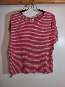 Woolrich Damen XL Seersucker Kurzarm Shirt rot grau gestreift - Bild 1 von 7