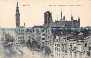 R178841 Danzig. Langer Markt u. Lang Gasse m. Rathaus u. Marienkirche - Picture 1 of 2