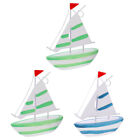 hlzern 3 stcke mediterran Segelboot-Ornamentation thema