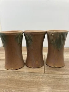 3-Vintage McCoy Pottery Vases Leaves Palm & Berries 6” - Picture 1 of 17