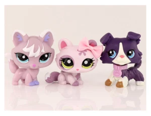 Juguetes Púrpura LPS Fox Collie Agachado Gato y Arco Collar Niños Regalo Niña Amor Lindo - Imagen 1 de 4