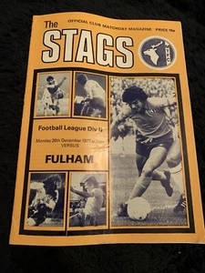 1977 Mansfield Town V Fulham Football Programme - Picture 1 of 2
