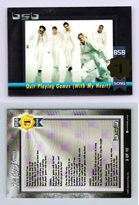 Backstreet Boys Black & Blue #3/12 Album /Song 2000 Winterland Trading Card