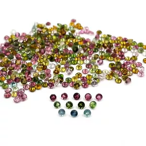 Natural Multi Tourmaline Round Cut Loose Gemstone Lot 50 Pcs 3 MM - Picture 1 of 3