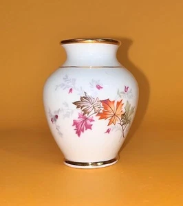 Plankenhammer Floss Bavaria Germany Mini Porcelain Vase Maple Leaf Pattern - Picture 1 of 11