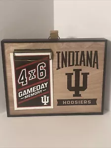 Indiana Hoosiers Wood Wall Hanging Sign Gameday Memory Holds 4"X6" Photo IU NEW - Picture 1 of 7