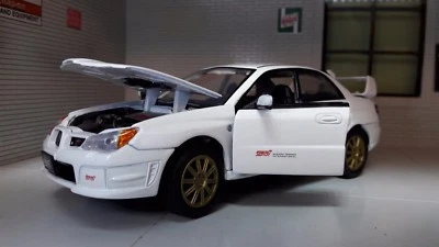 Subaru Impreza WRX STi Hawkeye White 1:24 Scale Model Car 2006 73330 - Image 1 of 4