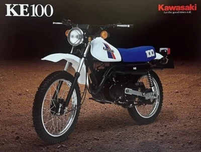 Kawasaki KE100 1986 doble cara folleto-literatura KE 100 B5 OEM Foto 1 de 2